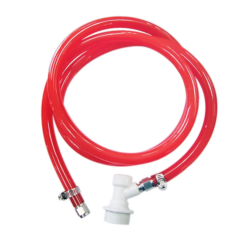 PVC line plastic 3 feet 5 feet beer hose tube gas line with tap and ball lock keg disconnect