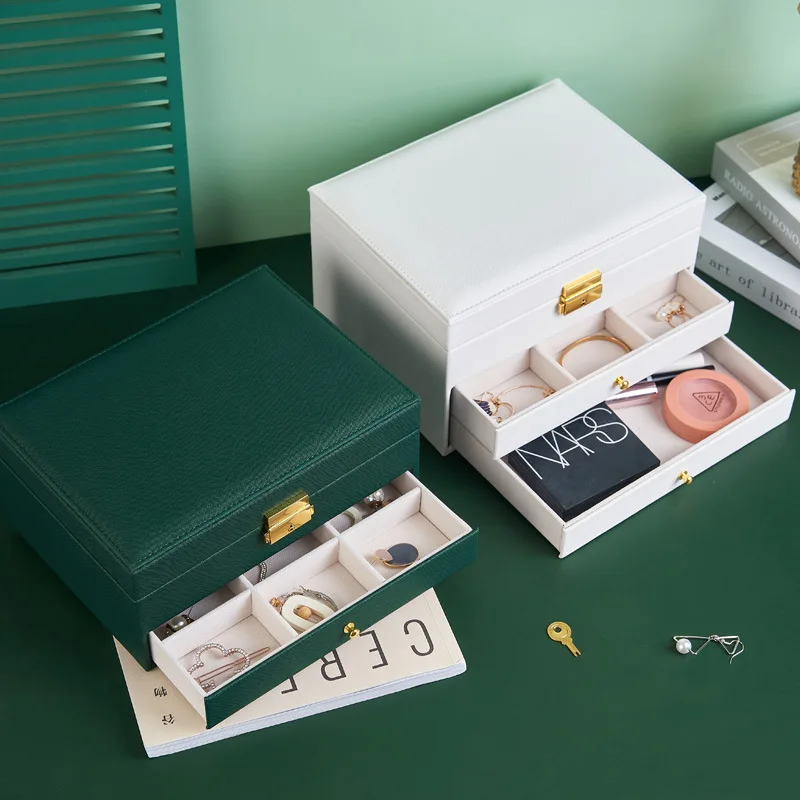 Xinxing custom Jewellery Boxes Necklace Box Ring Earring Storage Lockable Luxury Wholesale Leather Jewellery Boxes