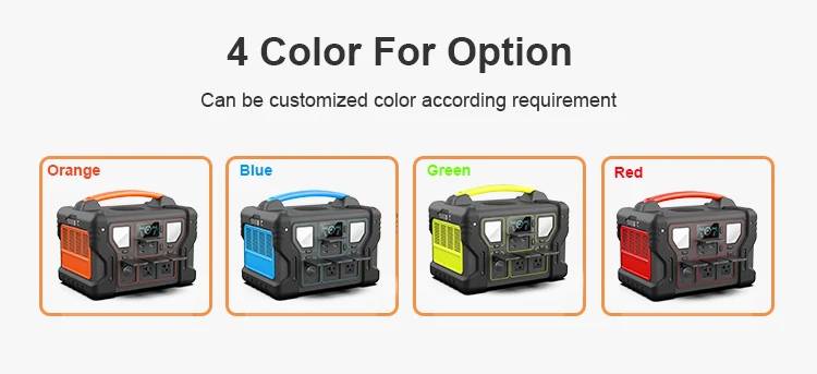 Backup Lithium Battery Emergency Power Supply 1000W Portable Solar Generator Camping Outdoor Power Station Pure Sine Wave