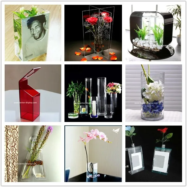 Wholesale transparent acrylic glass cylinder vases bulk