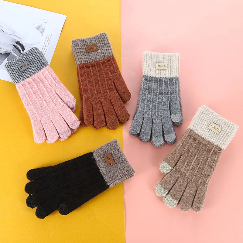 Custom China warm winter Gloves Touch Screen Mittens Knitted Magic Fashion Acrylic Gloves Cashmere Mittens