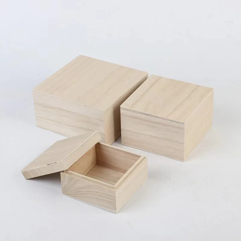 Customized Cheap Bamboo Wood Storage Box With Lid