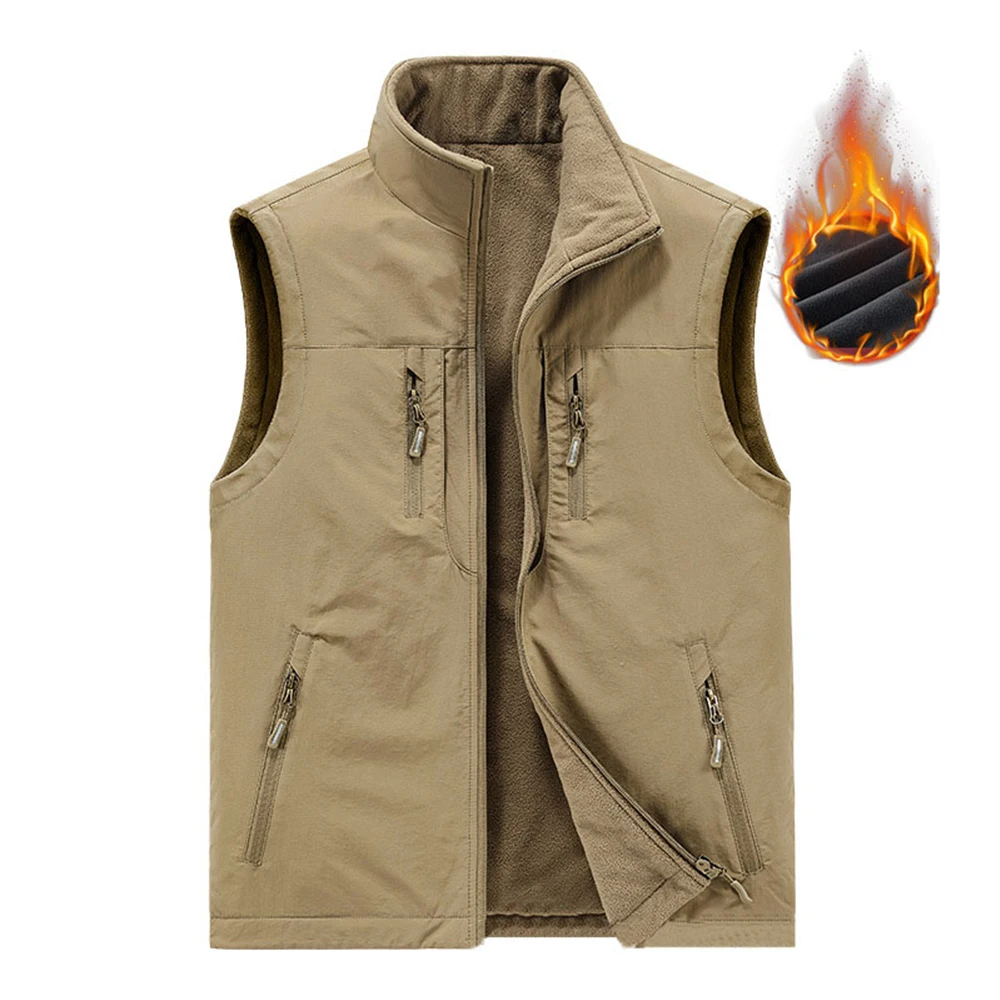 Streetwear Custom Windbreaker Fully Reversible Shearling Sherpa Fleece Vest For Men