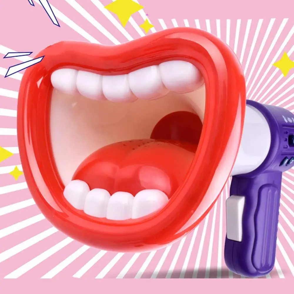 Child Sound Recording Speaker Sound Effects Big Red Lips Megaphone Voice Changer Joke Toy