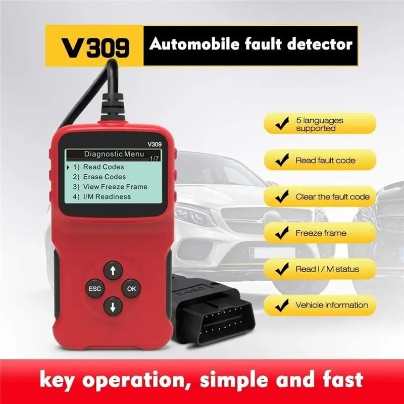 Universal V309 OBDII Diagnostic Tool Code Reading Card ELM327 V309 OBD 2 OBDII Car Auto Diagnostic Tool Interface Scanner