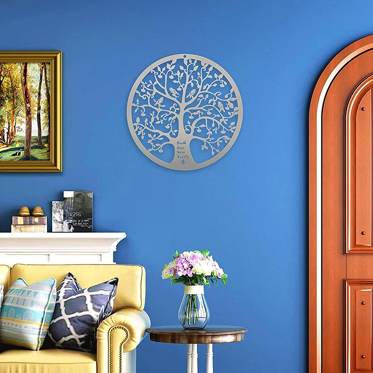 Sacred Geometry Spiritual Wooden Wall Decoration Laser Cut Wood Tree of Life Sculpture