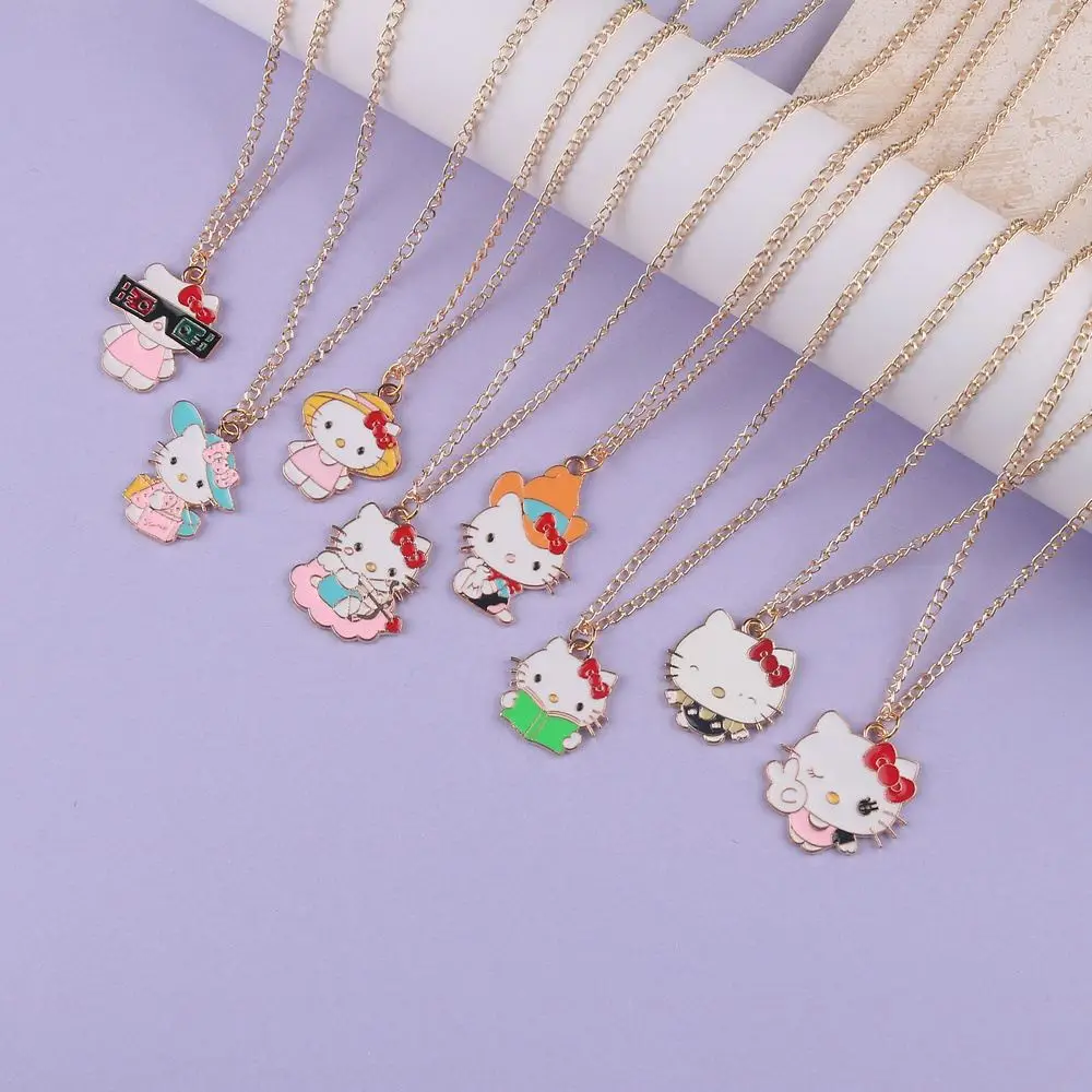 Wholesale My Melody Cinnamoroll Anime Girl Friend Necklace Student Gift Collar Chain Couple Pendant Jewelry