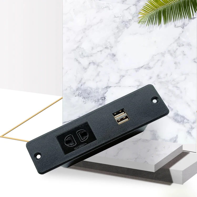 Power Socket USB Charging Port French Standard Grounding White 220V-250V