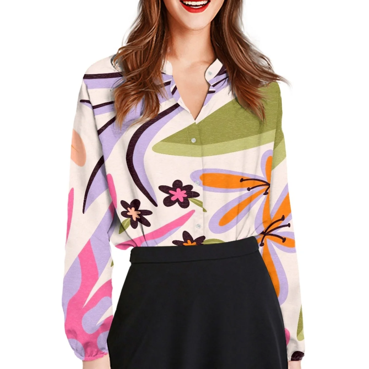 Unique sweet style Suit Your Preferences Custom latest travel wear match Lady Long Sleeve fashionable Slim sexy Pajamas Shirt