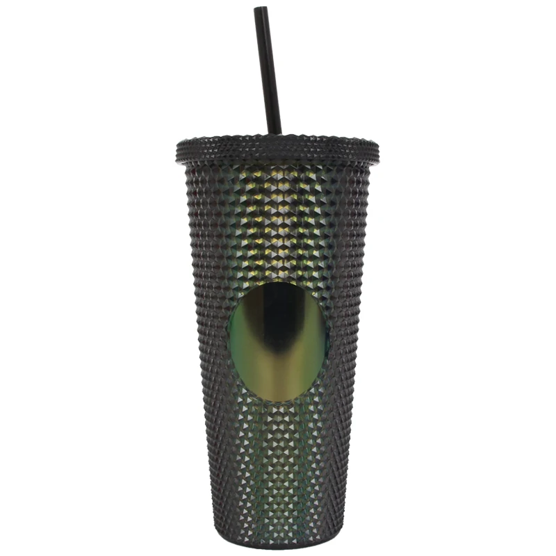 16oz 24oz Patented Customized colors matte studded tumbler Double Wall Plastic Drinking Durian Cup For Creation Gifts BPA Free