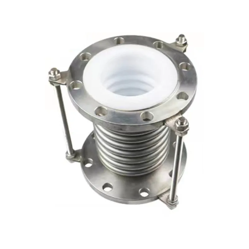 Stainless Steel Flange Connected Axial Metal Compensator Full Ptfe Lined Bellows Corrugated Expansion Joint Pipe Fittings