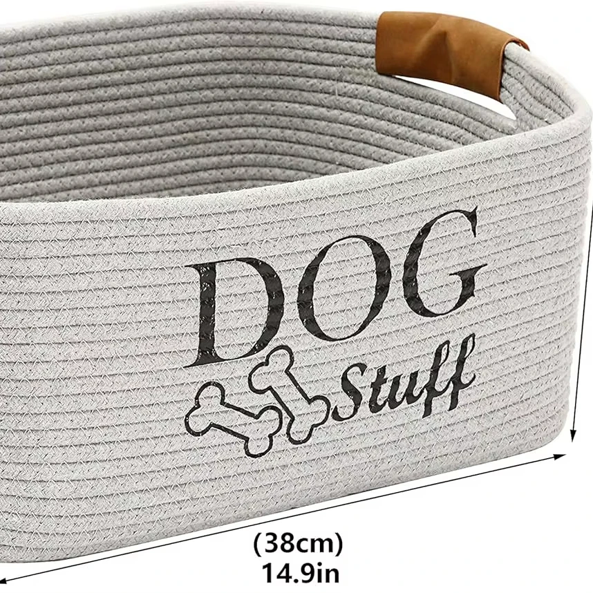 Xinyid Customizable logo and handle Dog Basket Cotton Rope Weaving Basket Dog Toy Storage Baskets