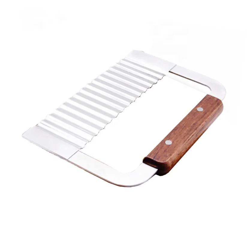 Ручка из дуба, нержавеющая сталь, 430, для картофеля, лука, фруктов, мыла, волнистый нож-измельчитель