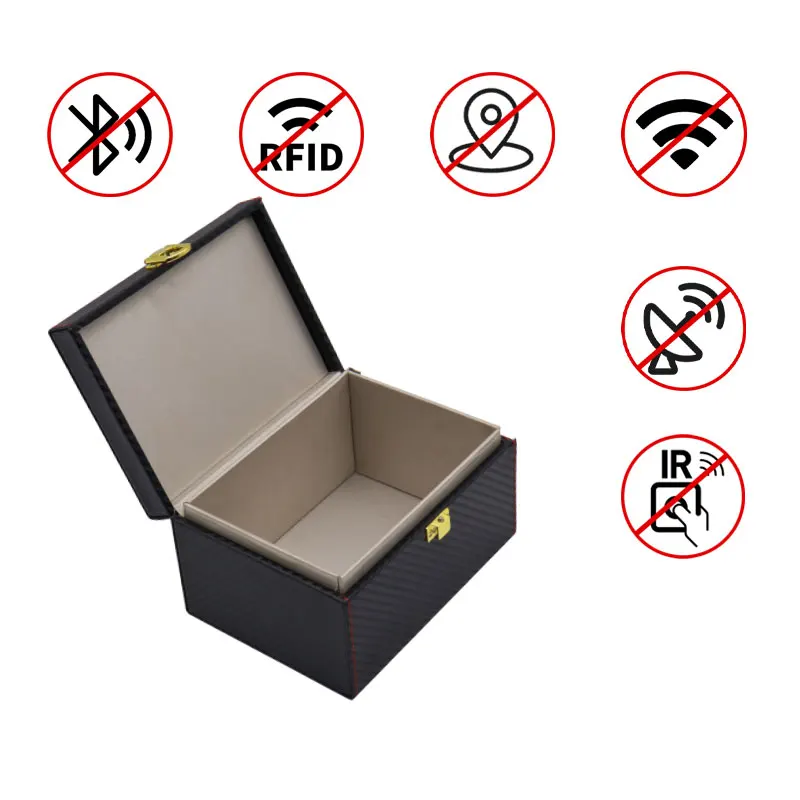 Handmade High Quality Leather Keyless Car Signal Blocker Box RFID Case Faraday Box