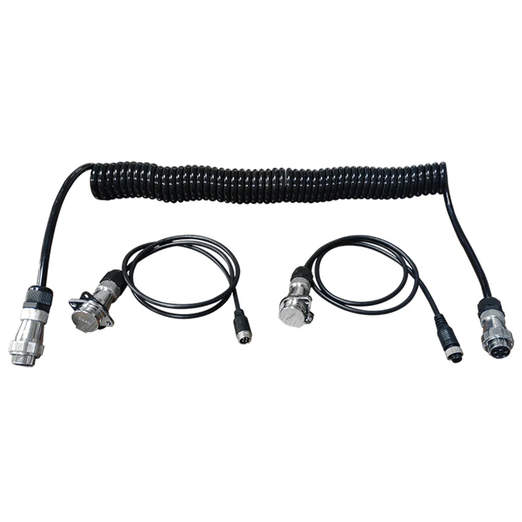 Dongguan Guangying Copper Conductor Material 4 Pin Truck Trailer Spiral Coiled Cable