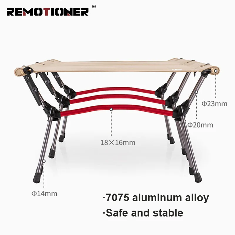 7075 Aluminum Alloy Outdoor Portable Camping Bed Lightweight Adjustable Folding Camping Cot