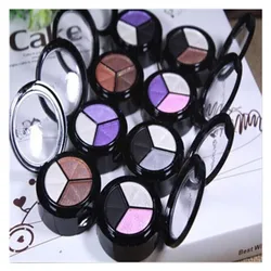 High pigment low MOQ best cost fast delivery 3 colors mixed custom brand shimmer glossy private label eye shadow oem
