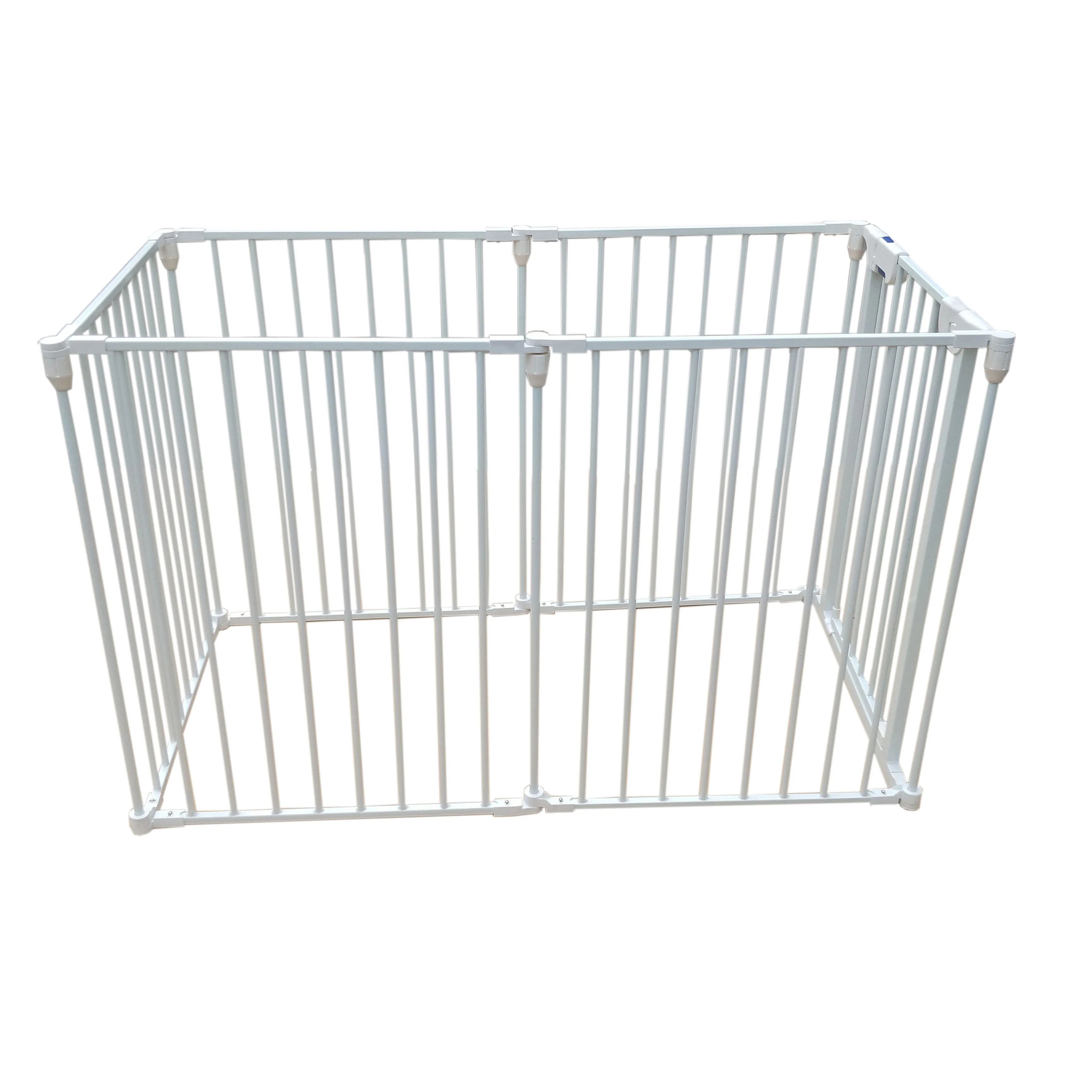 
White Foldable Steel Pipe Portable Household Baby Safety Barrier & Guards gates 