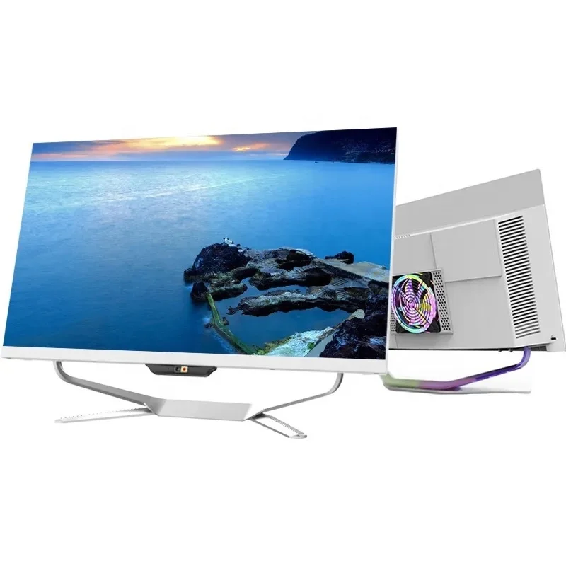 LED High Quality Built-In Battery Desktop Monoblock Gaming Computer with Webcam Business All in One PC Barebone