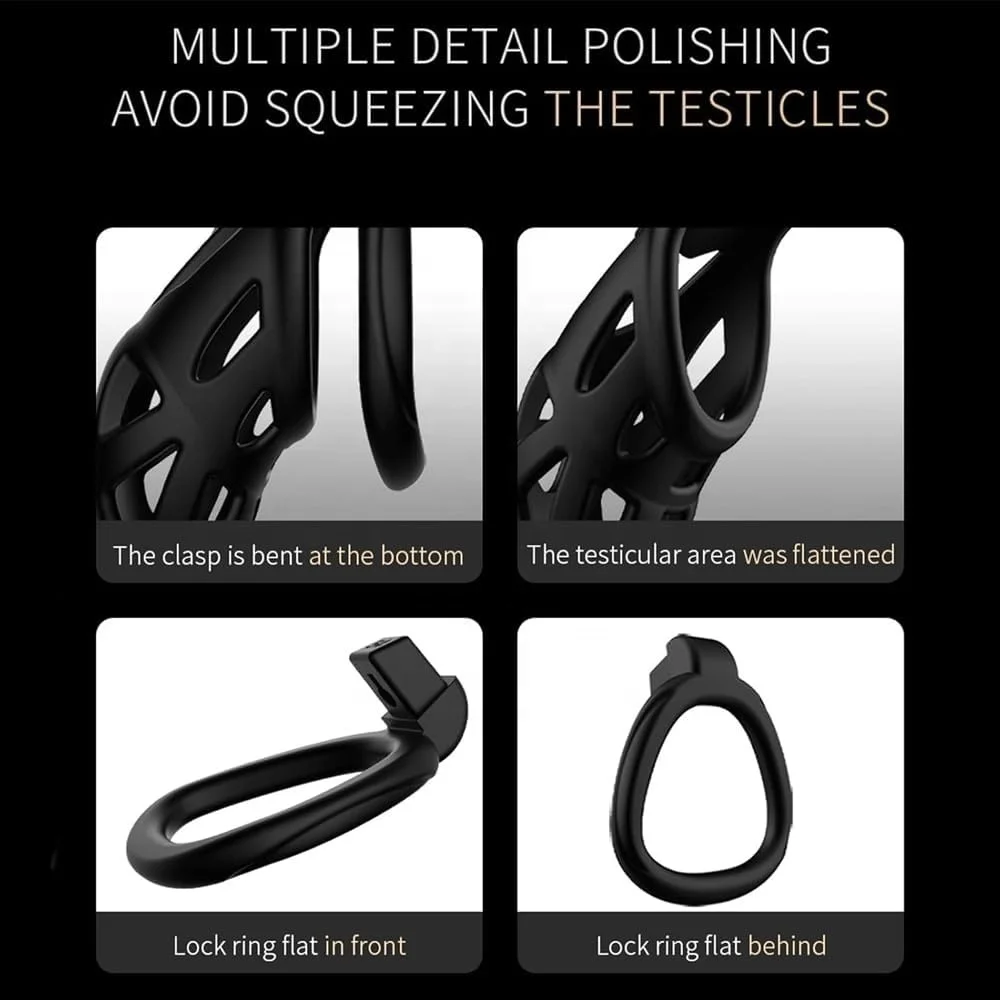 Luxury 4 Size XS/S/M/L 3D Resin Cock Cage Set Chastity Cage Breathable Chastity Cage 3 Cock Rings Adult Sex Toys SM Man