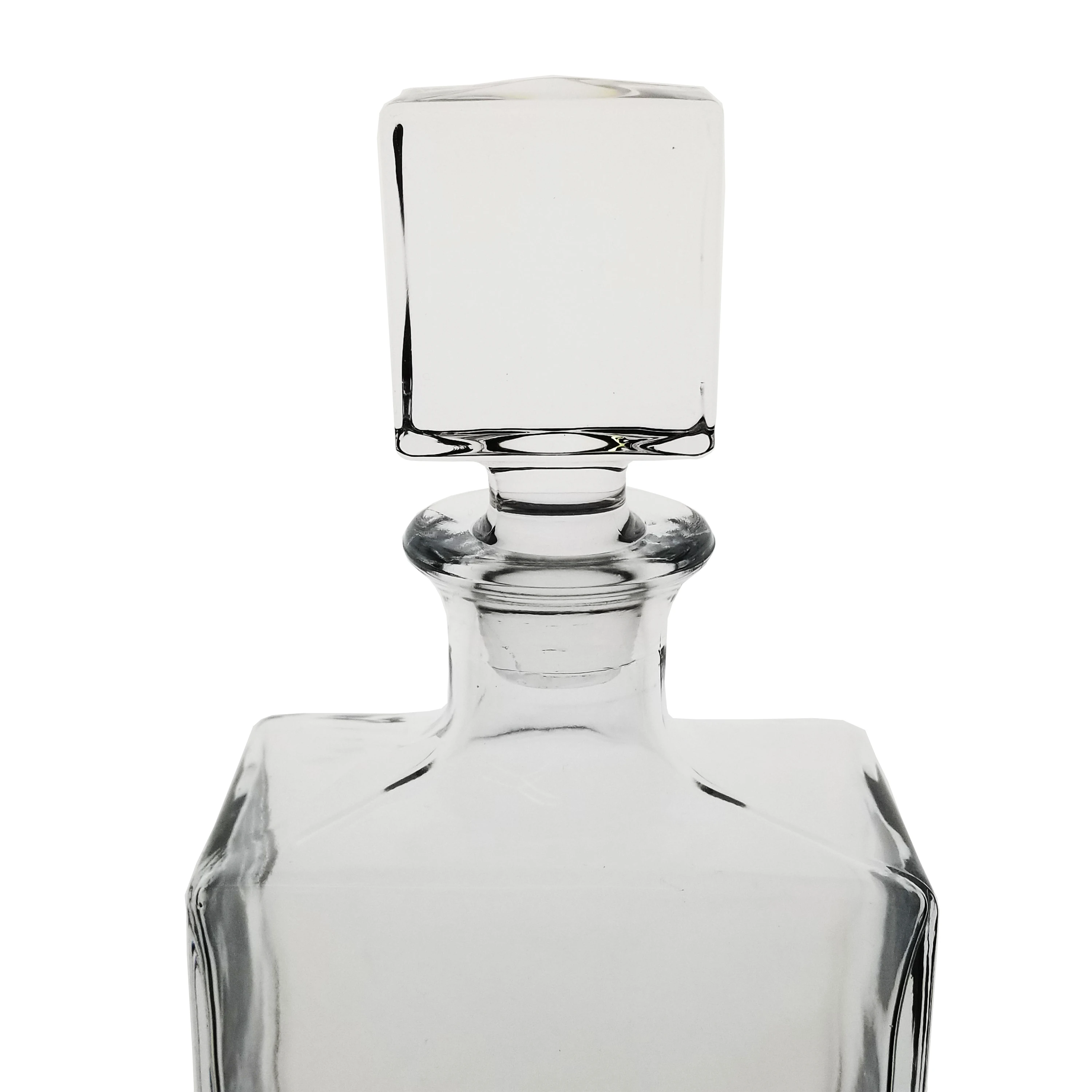 amazon hot sale 850ml perfect square whiskey decanter for whiskey brandy  liquor