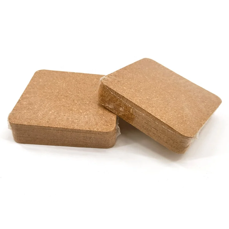 2022 Most Popular Square blank cork coaster 10 x 10 cork coaster square set of 6pcs