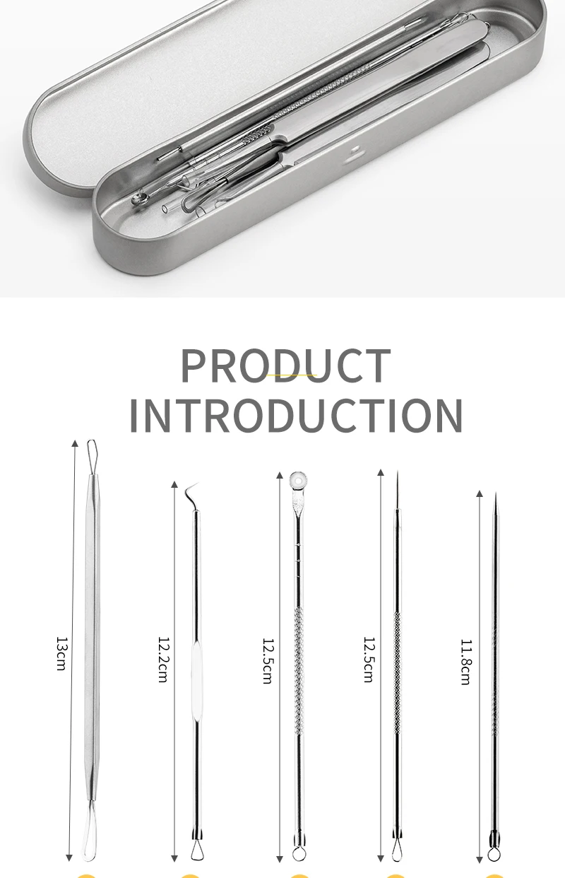 2024 sells acne needle set tweezers stainless steel needle car beauty tools lash fiber tip