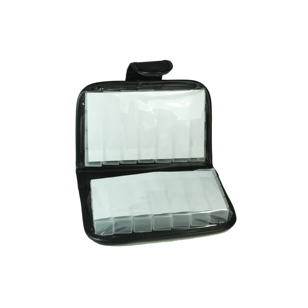 14 Day Pill Box with Leather Case, Weekly Pill Organizer, Prescription & Medication Reminder Pill Box