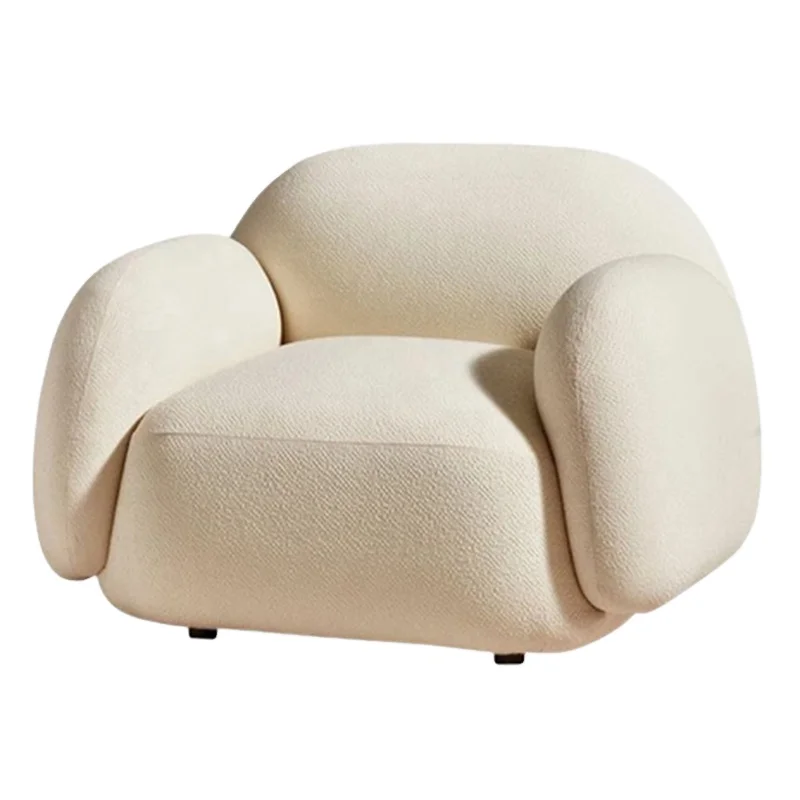 Livingroom Bedroom Boucle Fabric Nordic Modern Accent Chair Leisure Lounge Chair Upholstered Sofa Lounge Chair