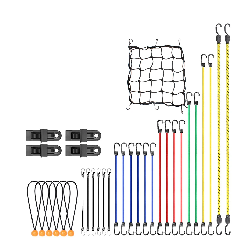 Elastic rubber luggage bungee toggle straps bungee cord with hooks