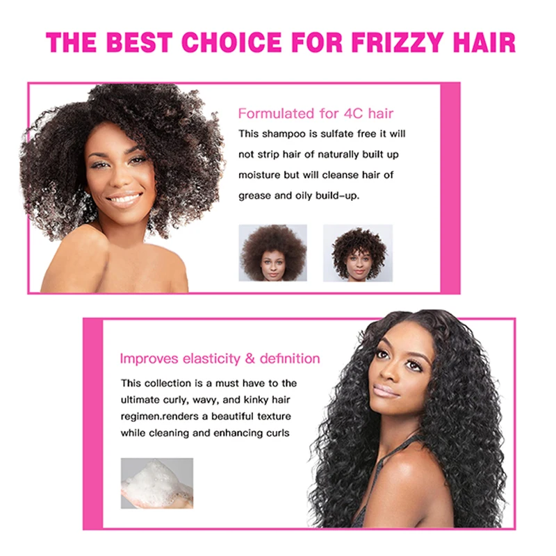 African Black Tangle Smooth Moisturizing Hair Care Lady Repair Damaged Hair Shampoo And Conditioner Care Set