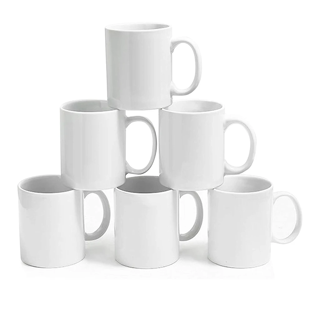 Wholesale White Ceramic Mugs Enamel Bamboo Sublimation Mugs Daily Life Travel Christmas Wedding Party