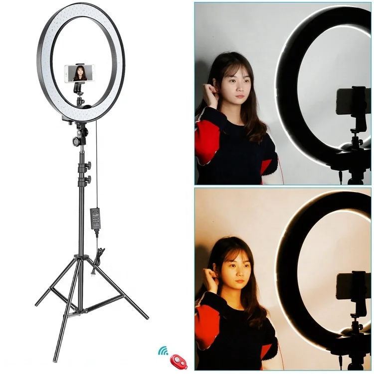18 inch 65W makeup lamp modern 3200-5600K color changing tik tok ring light led lighting kit bicolor for video
