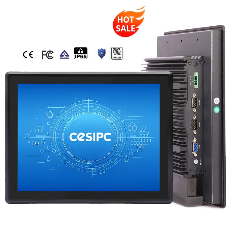 FANLESS IPC J1900/J6412 i3 i5 i7 Industrial Panel PC with IP65 Rating in Stock for AGV Controllers Machine Vision and Factory