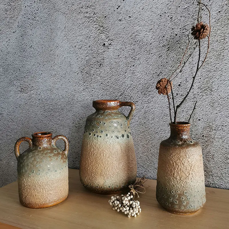 Настольная Ваза в античном стиле, декоративные керамические вазы для цветов и растений, вазы для домашнего декора