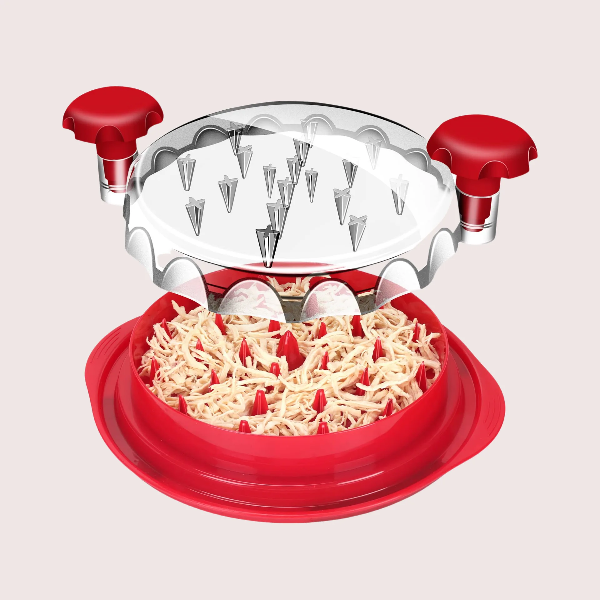 Meat Shredder Machine Chicken Shredder Large Chicken Breast Shredder Tool Twist with Brush and Fork  Anti-Slip Strip with Handle