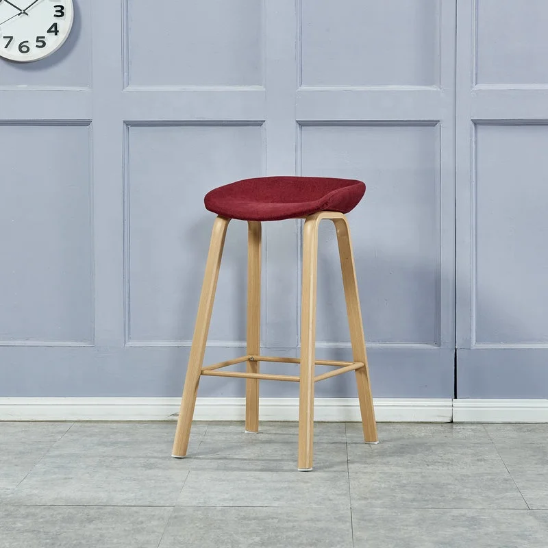 2020 Alibaba China Suppliers modern bar furniture /new design high bar chair/modern style wood leg fabric bar chair