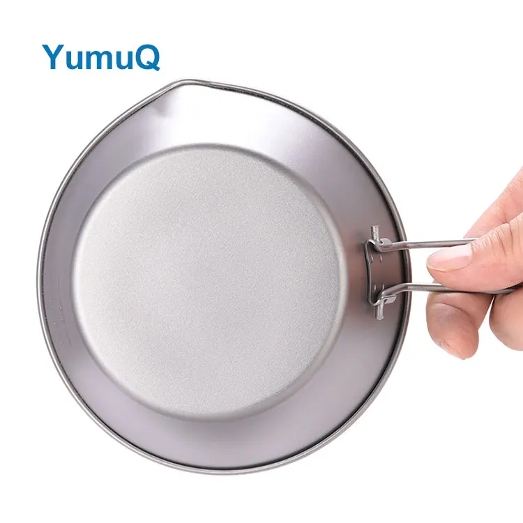 YumuQ Outdoor Camping Picnic Pure Titanium Sierra Mug Cup Bowl 300ml/ 300ml/450ml With Folding Handle
