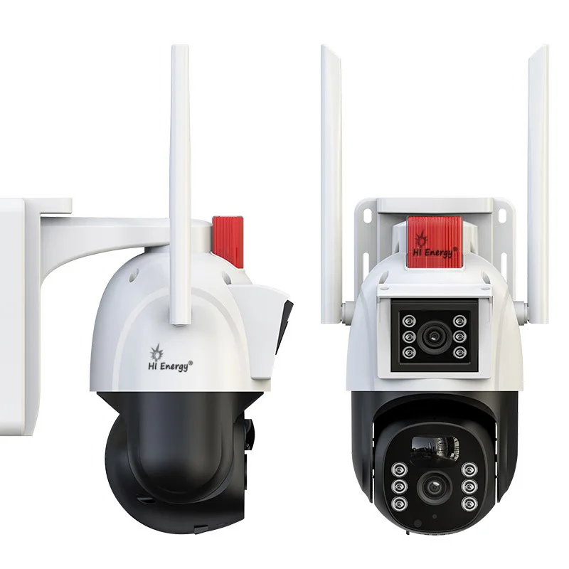Hienergy 5MP V380pro уличная двойная линза 4G камера видеонаблюдения Водонепроницаемая с автоматическим отслеживанием движения тревожная 4g Солнечная