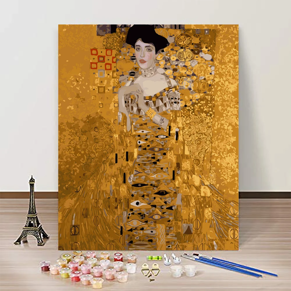 
Abstract Framed Oil Painting Bedroom Gallery Art Decoration Diy Painting by Numbers Portrait of Adele Bloch-Bauer Painting 