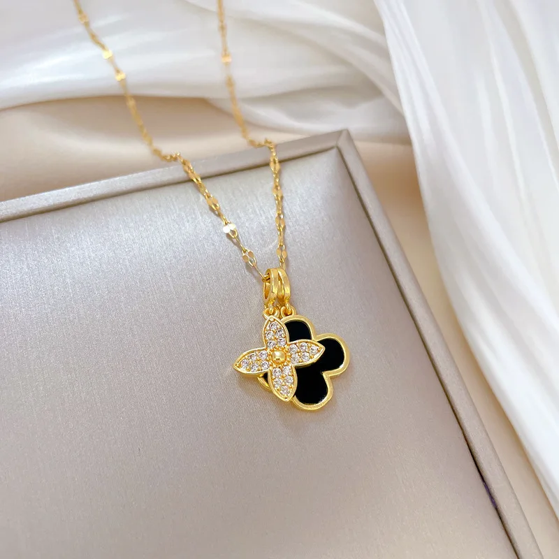 fashion necklace statement jewelry  gold plated  mini clover necklace jewelry for women fashionable pendant necklace