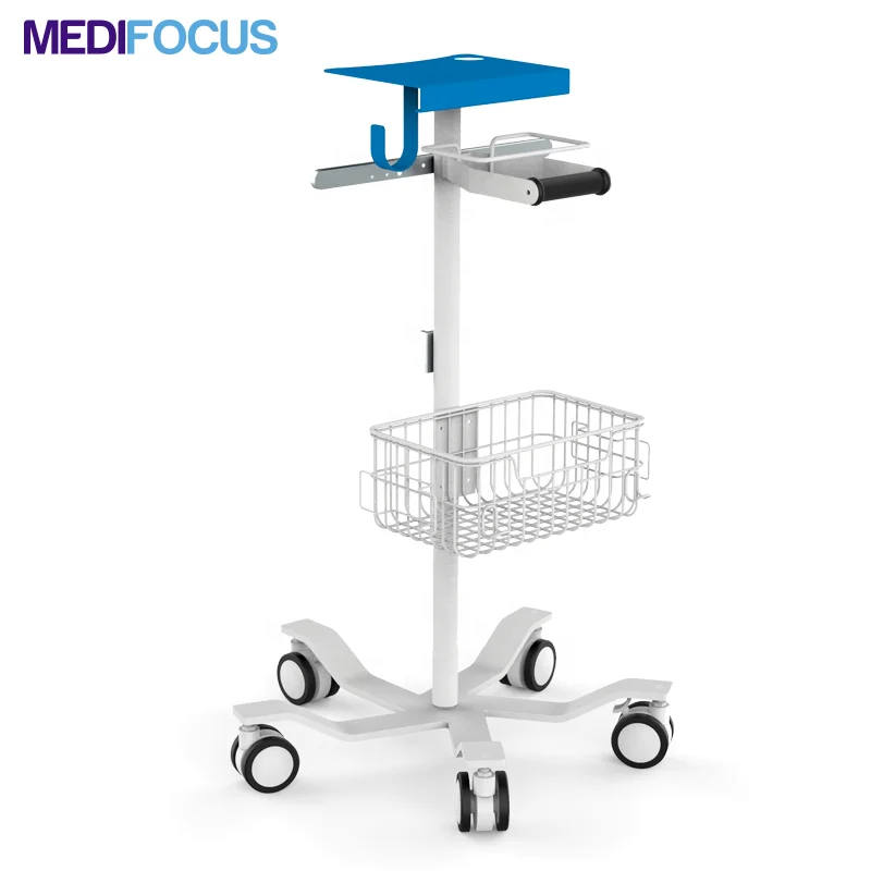 Metal medical hospital furniture trolley mobile roll stand for respiratory CPAP machine