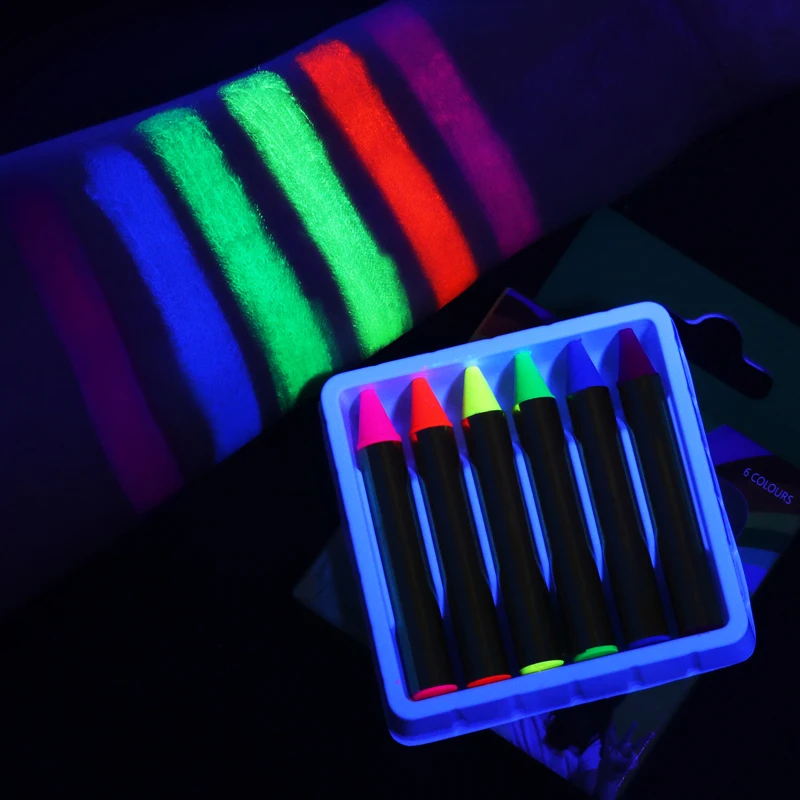 GP UV Neon Glow In The Dark Body Marker Art Skin Bodi Temporary Fluorescent Washable Twist Makeup Face Paint Crayon