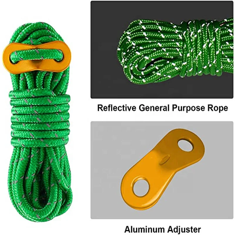 5mm Reflective Tent Wind Rope Camping String Guy Line,Wind Rope,Tent Cordage for Outdoor Travel,Hiking,Backpacking