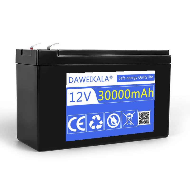 12V Battery 30Ah 18650 Lithium Battery Pack 30A Sprayer Built-in High Current BMS Electric Vehicle Battery 12.6V 3A Charger