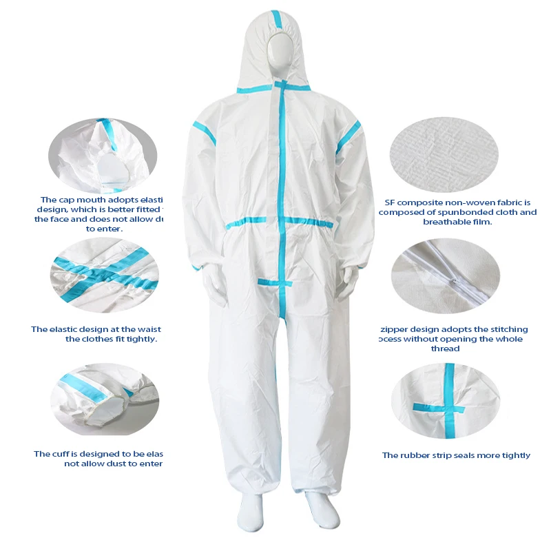 pp microporous disposable coverall non woven   ppe disposable coverall anti-static microporous disposable pp sms sf  pe tap