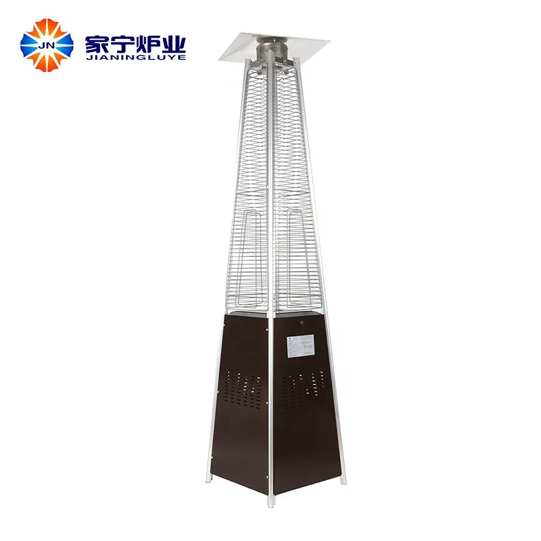 Factory supplier butane stainless steel tower pyramid gas flame patio heater