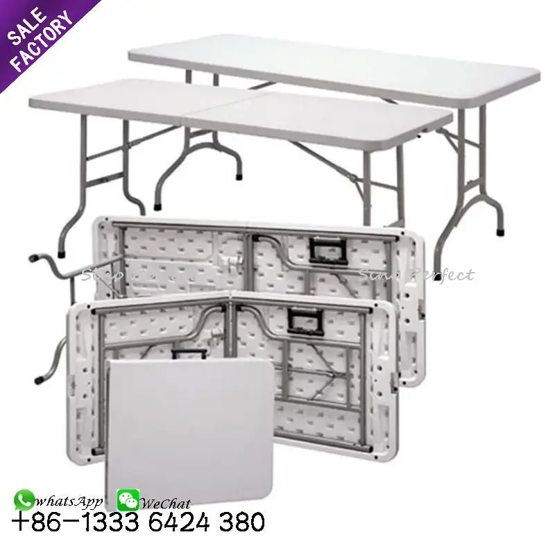 Cheap Price Space Saving Furniture Picnic Camping Rectangle Plastic Folding 8 Ft Banquet Table