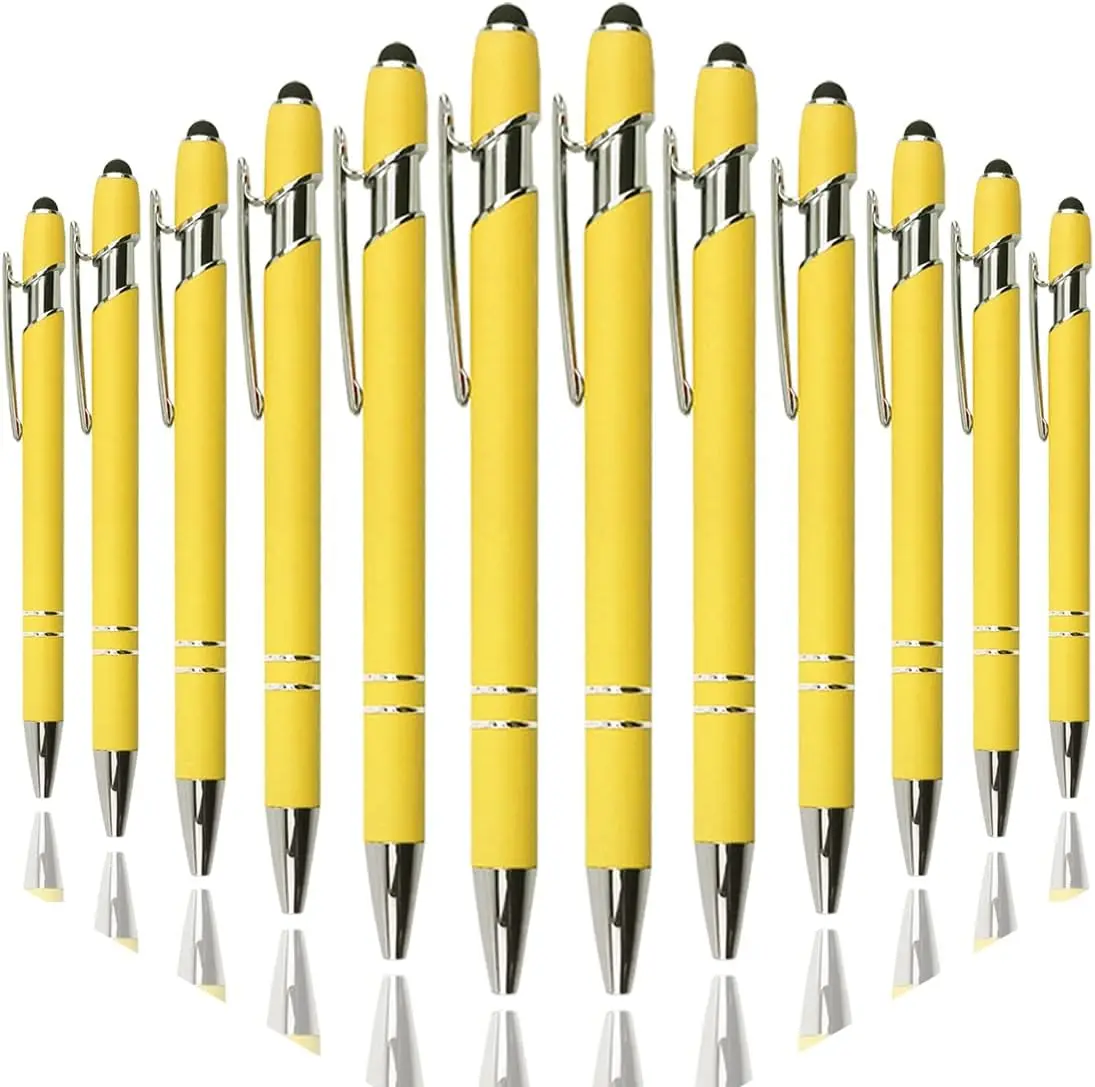 Custom Logo  1.0 mm Ink Medium Point Pens Comfortable Writing Pens Metal Stylus Pen for Touchable Screens