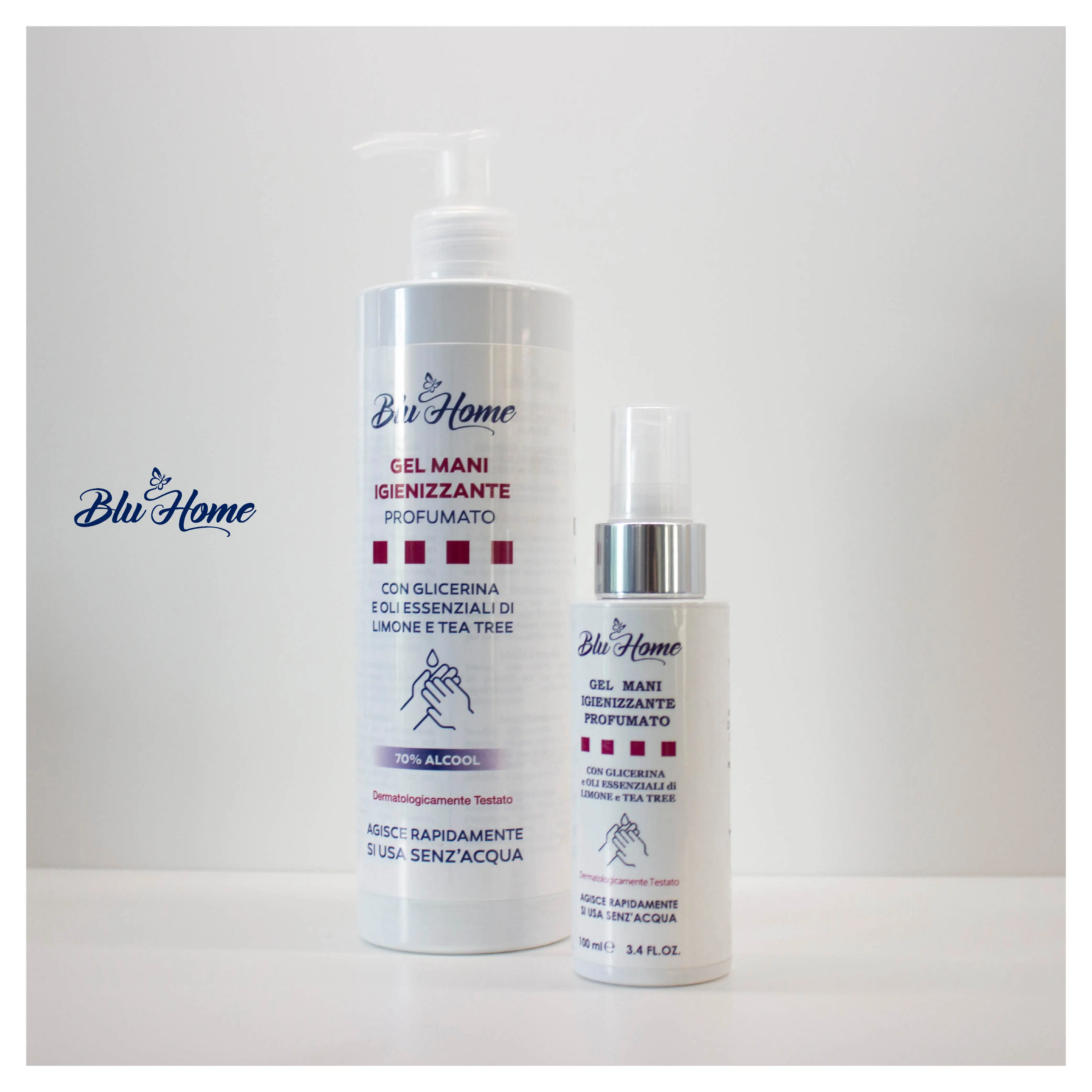 Blu Home Lemon & Tea Tree Scented Hand Gel 500ml Sanitizing Liquid for Kids and Adults Waterless Hand Soap